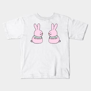 Pink Bunny Rabbit Duo Kids T-Shirt